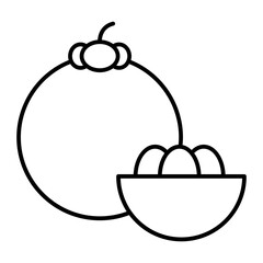 mangosteen outline icon