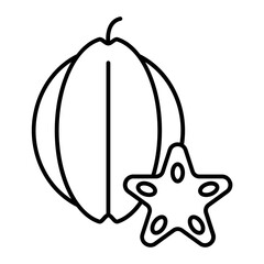 star fruit outline icon