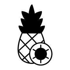 Fototapeta premium pineapple black icon