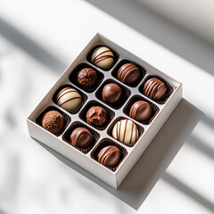Elegant box of assorted chocolate truffles