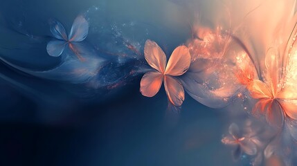 Abstract Floral Design Featuring Delicate Flowers and Soft Hues