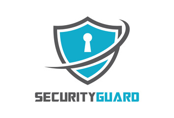 Security guard logo design vector. Security protection shield symbol . Secure shield icon vector.