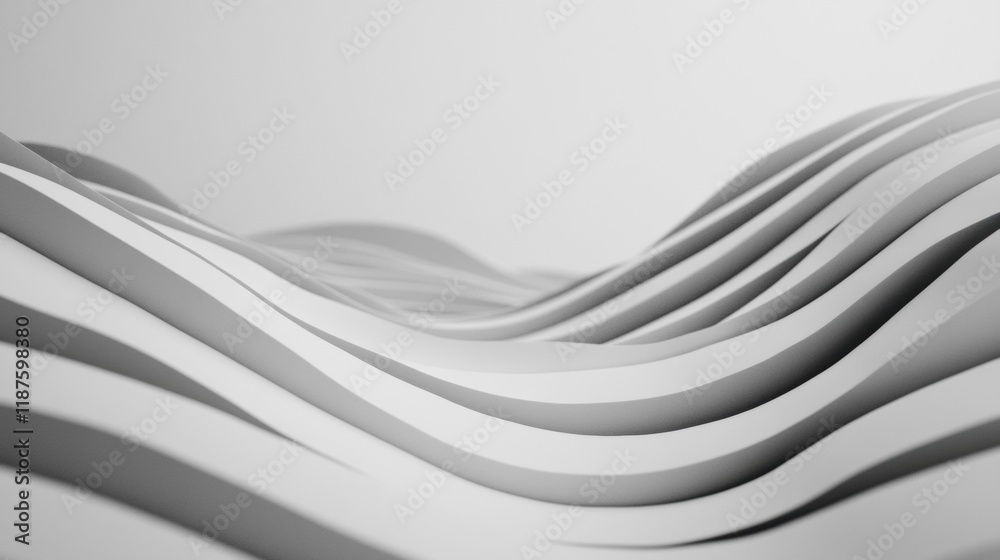 Poster curves and waves in a minimalistic landscape create a calm and serene atmosphere, emphasizing simpli