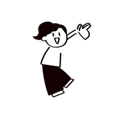 指を差している子供のイラスト