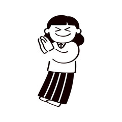おねだりする女性のイラスト