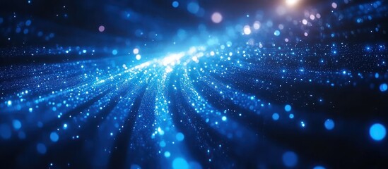 Fototapeta premium Blue light streaks, bokeh background