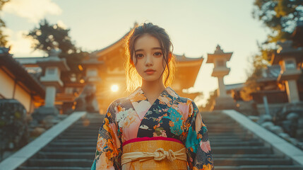 japan, Japanese women, kimono, geisha, Japanese clothing, Japanese art, beauty, fragility, scene, art, glittering, pretty, smile, cute, Kawaii, shrine, temple, scenery, flower, cherry blossoms, rain, 