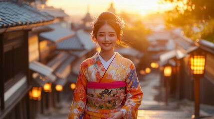 japan, Japanese women, kimono, geisha, Japanese clothing, Japanese art, beauty, fragility, scene, art, glittering, pretty, smile, cute, Kawaii, shrine, temple, scenery, flower, cherry blossoms, rain, 