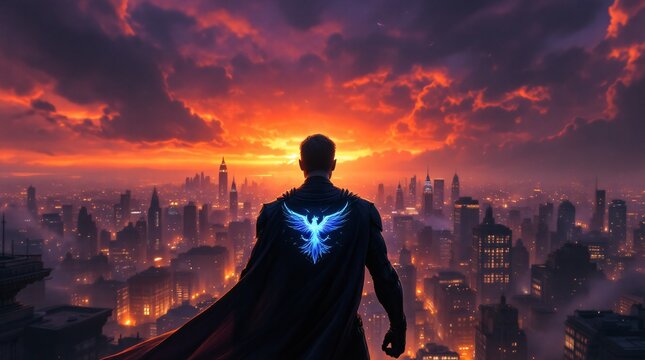 The Redeemer: A fearless vigilante marked with a phoenix emblem, battling rogues and forging alliances in a perilous world of justice, loyalty, and relentless determination