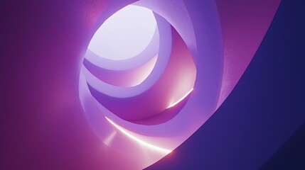 Abstract purple and pink swirling tunnel with glowing light.