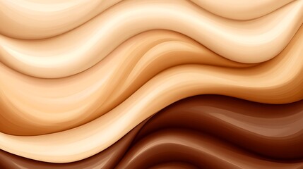 Obraz premium Abstract Brown and Beige Wavy Pattern Design