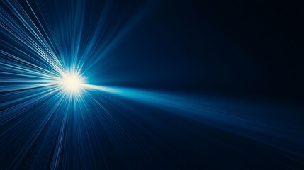 Bright blue light rays burst from center.