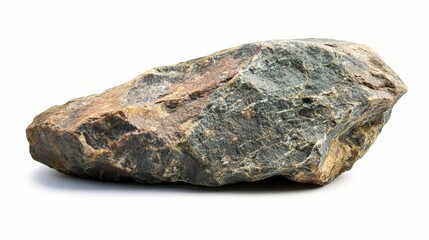 Raw Isolated Rock on White Background with Natural Texture and Scale