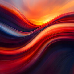 Obraz premium Abstract Burst of Energy Depicting a Jumpstart in a Vibrant Sunset Landscape
