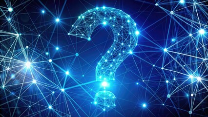 Glowing Question Mark Network - Futuristic Panoramic