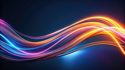 Naklejka premium Glowy Lines Abstract Minimalist Dark Photography