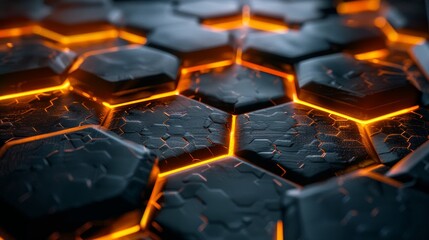 Fototapeta premium Glowing Hexagonal Pattern Wallpaper