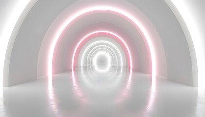 Obraz premium Concentric Archway with Pink Neon Illumination