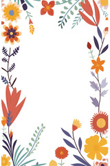 Obraz premium Colorful flowers frame white background