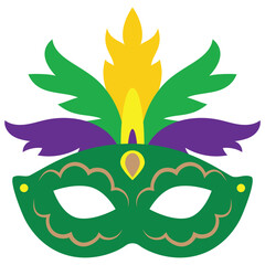 Mardi Gras colorful mask vector cartoon illustration