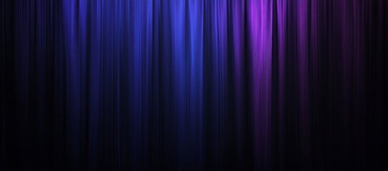 Vibrant blue and purple stage curtains in dramatic lighting