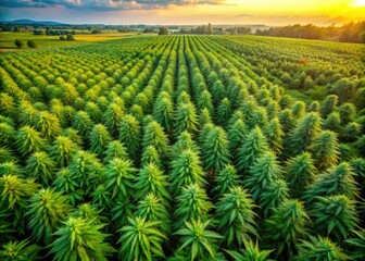 Hemp Seeds Benefits: Aerial View of Healthy Growth