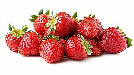Plump Red Strawberries Isolated on White Background for Fresh Appeal