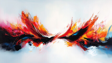  illustration of abstract colorful background with various shapes and splashes of paint forming seamless design
