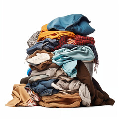 Overfull Laundry Bin Pile of Clothes Textiles Fabrics