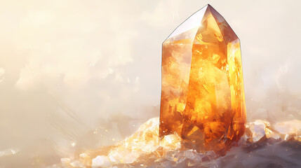 Gemstone glow a crystal-clear celebration of earth's natural wonders generative ai. Sunstone. Illustration