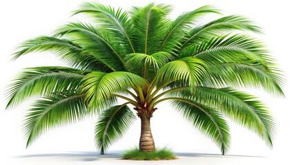 Obraz premium Isolated Palm Tree Photorealistic AI Art, White Background
