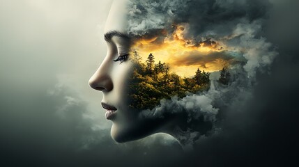 Mystical enlightenment portrait, split personality visualization, ethereal atmosphere Ultra-Realistic, Photo Realistic, highly detailed, 