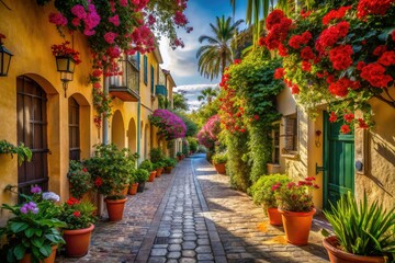 Naklejka premium Italian-Inspired Floral Alley, Naples Florida