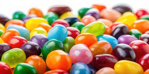 Jelly Beans High Depth of Field Isolated on White Background AI Photo