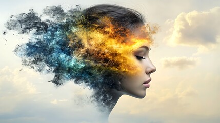 Soul emergence concept, light diffusion portrait, dramatic contrast, emotional depth, professional composition Ultra-Realistic, Photo Realistic, highly detailed, 