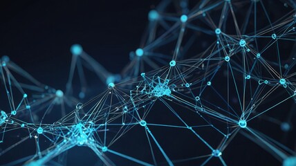 Abstract polygonal neural network, communication technology and cyberspace concept