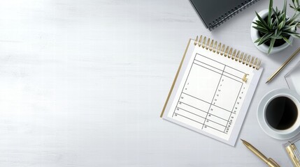 Fototapeta premium Blank desk calendar layout with a modern aesthetic, placed on a clean workspace background.