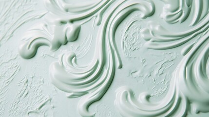 Fototapeta premium Elegant Pale Green Swirled Plaster Design