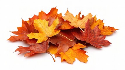 Fototapeta premium Dried Autumn Leaves Isolated on White Background for Decoration