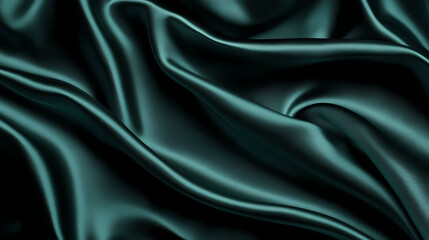 Fototapeta premium Black dark teal jade emerald sea aventurine green abstract background. silk satin fabric. glitter shimmer. color gradient. line stripe wave shadow. Sunstone. Illustration