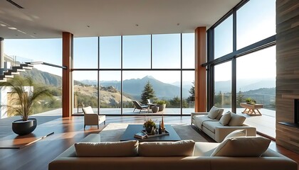Obraz premium Modern Mountain View Living Room Design