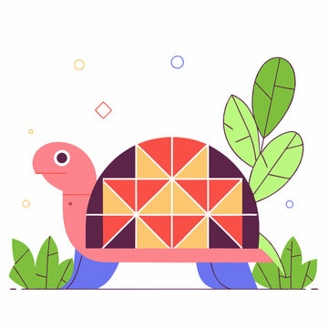 Geometric turtle with patterned shell