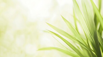 Fototapeta premium Delicate Green Blades of Grass in Soft Light
