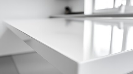 Geometric 3d render of an empty office room interior with blank walls and floor, illustrating a modern business building design concept