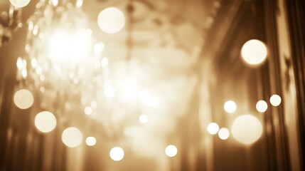 Abstract Golden Bokeh Lights Interior Decor