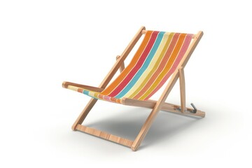 Detailed Image of Beach Chair Isolated on White Background