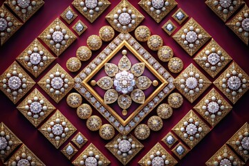 Luxurious Burgundy Diamond Geometry Drone Shot