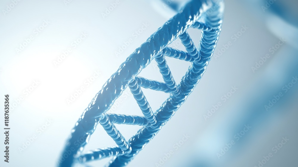Poster close up image of dna helix structure under microscope with bright background