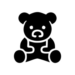 Black teddy bear icon