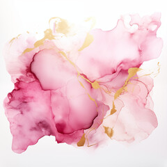 Obraz premium Abstract Pink and Gold Alcohol Ink Painting Fluid Art Marble Texture